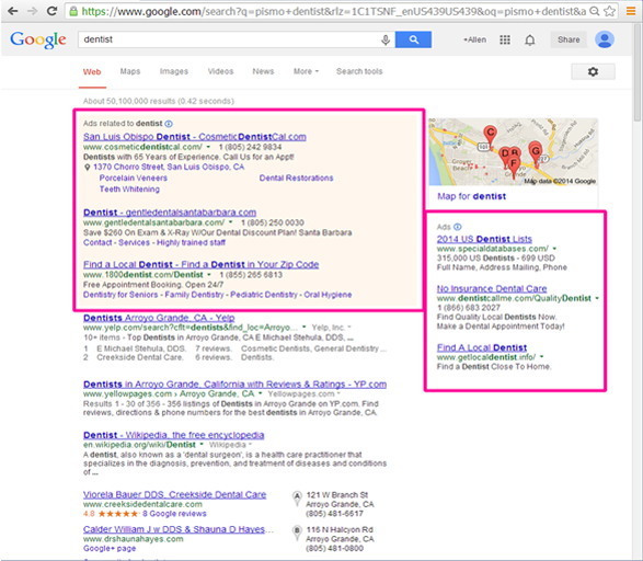 Search Engine PPC Results